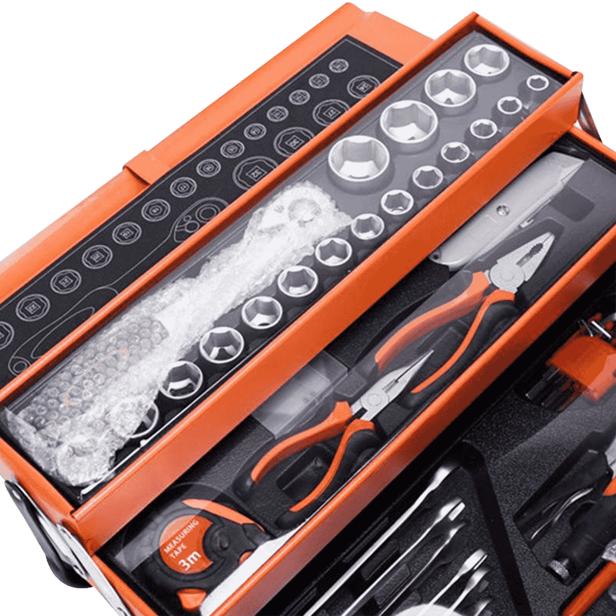 85pcs 다기능 래칫 스패너 펜치 조합 가정용 도구 상자 크롬 바나듐 소켓 세트